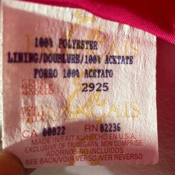 En Francais by Huey Waltzer Full-Length Gown Size 14 Bright Pink Long Sleeve - Picture 6 of 14